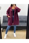 VESTE AMPLE LAINE 2 POCHES AH2555024 BORDEAUX