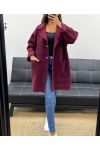 VESTE AMPLE LAINE 2 POCHES AH2555024 BORDEAUX