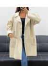 VESTE AMPLE LAINE 2 POCHES AH2555024 BEIGE