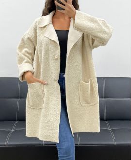 VESTE AMPLE LAINE 2 POCHES AH2555024 BEIGE