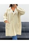 VESTE AMPLE LAINE 2 POCHES AH2555024 BEIGE