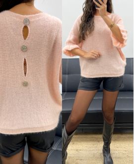 MOHAIR PULLOVER WITH BUTTONS AH2555066 PINK