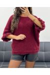 JERSEY DE MOHAIR CON BOTONES AH2555066 BURDEOS