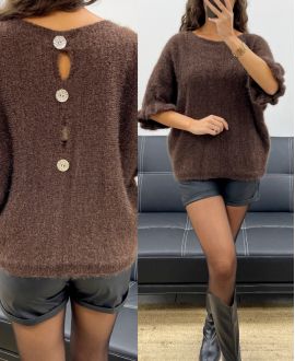JERSEY DE MOHAIR CON BOTONES AH2555066 CHOCOLATE