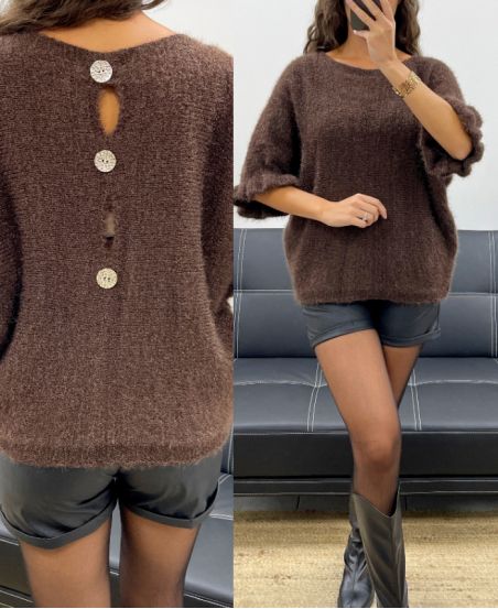 JERSEY DE MOHAIR CON BOTONES AH2555066 CHOCOLATE