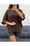 JERSEY DE MOHAIR CON BOTONES AH2555066 CHOCOLATE
