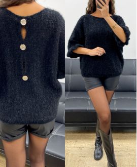 MOHAIR PULLOVER WITH BUTTONS AH2555066 BLACK