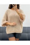 MOHAIR PULLOVER WITH BUTTONS AH2555066 BEIGE