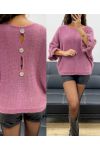 MOHAIR-PULLOVER MIT KNÖPFEN AH2555066 PINK/SCHOKOLADE