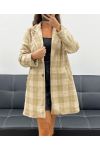 TWEED COAT WITH BEIGE LINING AND POCKETS AH2555039