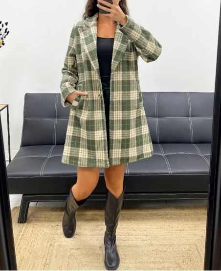 TWEED COAT WITH LINING AND POCKETS AH2555039 GREEN
