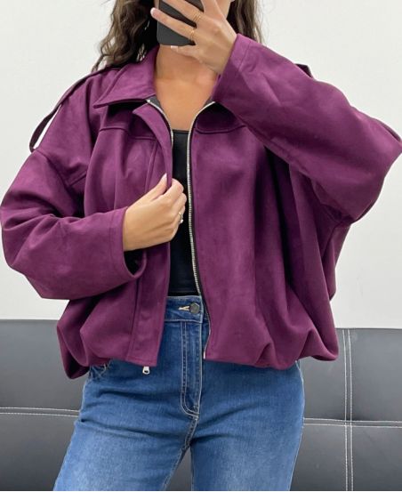 SUEDE JACKET AH2555040 PLUM