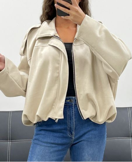 SUEDE JACKET AH2555040 BEIGE