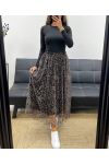 LEOPARD TULLE LONG SKIRT AH2555068 GREY