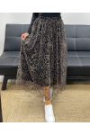 LEOPARD TULLE LONG SKIRT AH2555068 GREY