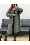 LONG CURLY WOOL EFFECT OVERSHIRT AH2555031 KAKI