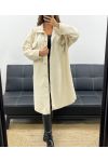 LONG WOOL EFFECT OVERSHIRT CURLY AH2555031 BEIGE