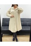 LONG WOOL EFFECT OVERSHIRT CURLY AH2555031 BEIGE