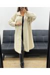 LONG WOOL EFFECT OVERSHIRT CURLY AH2555031 BEIGE