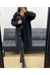 LONG WOOL-EFFECT OVERSHIRT WITH A CURLY WOOL AH2555031 BLACK