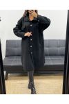 LONG WOOL-EFFECT OVERSHIRT WITH A CURLY WOOL AH2555031 BLACK