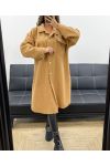 LONG CURLY WOOL EFFECT OVERSHIRT AH2555031 CAMEL