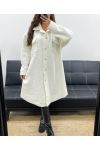 LONG WOOL-EFFECT OVERSHIRT WITH CURLY WOOL AH2555031 WHITE