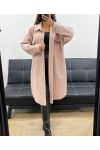 LONG WOOL EFFECT OVERSHIRT CURLY AH2555031 PINK