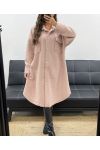 LONG WOOL EFFECT OVERSHIRT CURLY AH2555031 PINK