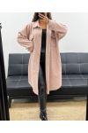 LONG WOOL EFFECT OVERSHIRT CURLY AH2555031 PINK