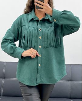 SUEDE FRINGED SHIRT AH2555088 GREEN