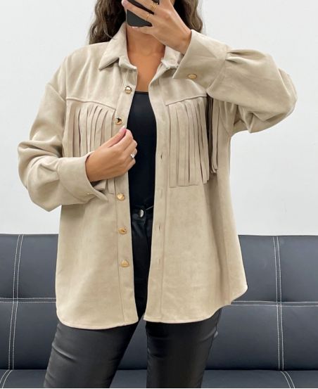 FRINGED SUEDE AH2555088 BEIGE SHIRT
