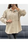 FRINGED SUEDE AH2555088 BEIGE SHIRT