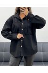BLACK SUEDE FRINGED SHIRT AH2555088