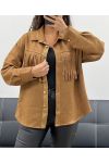 SUEDE FRINGED SHIRT AH2555088 CAMEL