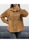 SUEDE FRINGED SHIRT AH2555088 CAMEL