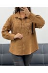 SUEDE FRINGED SHIRT AH2555088 CAMEL