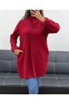 BURGUNDY AH2555053 BUTTON-DOWN COAT