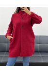 BURGUNDY AH2555053 BUTTON-DOWN COAT