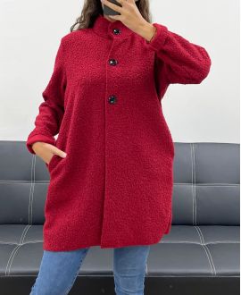 BURGUNDY AH2555053 BUTTON-DOWN COAT