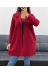 BURGUNDY AH2555053 BUTTON-DOWN COAT