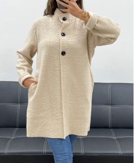 BUTTON-DOWN COAT AH2555053 BEIGE