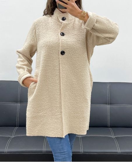 BUTTON-DOWN COAT AH2555053 BEIGE