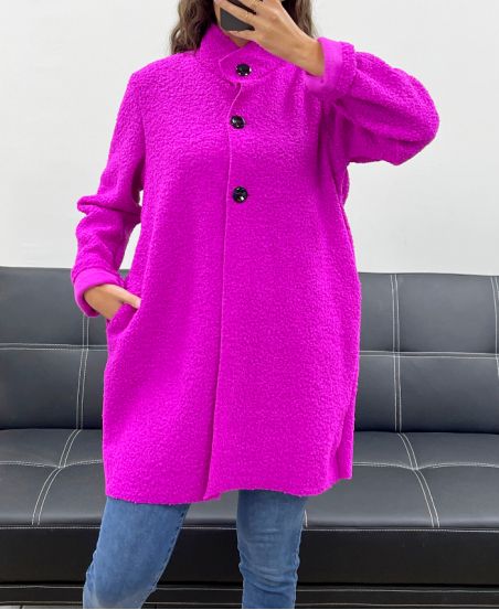 BUTTON-DOWN COAT AH2555053 FUSHIA