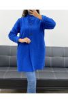 ROYAL BLUE AH2555053 BUTTONED COAT