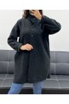 BLACK AH2555053 BUTTONED COAT