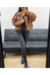 CHOCOLATE AH2555047 FAUX LEATHER JACKET