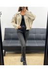 FAUX LEATHER AH2555047 BEIGE JACKET