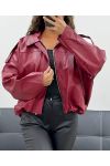 FAUX LEATHER JACKET AH2555047 BURGUNDY