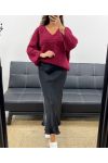 KNITTED TEDDY PULLOVER AH2555013 BURGUNDY